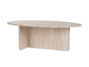 Table basse en bois "Orba" - 120 x 65 x 40 cm - Travertin