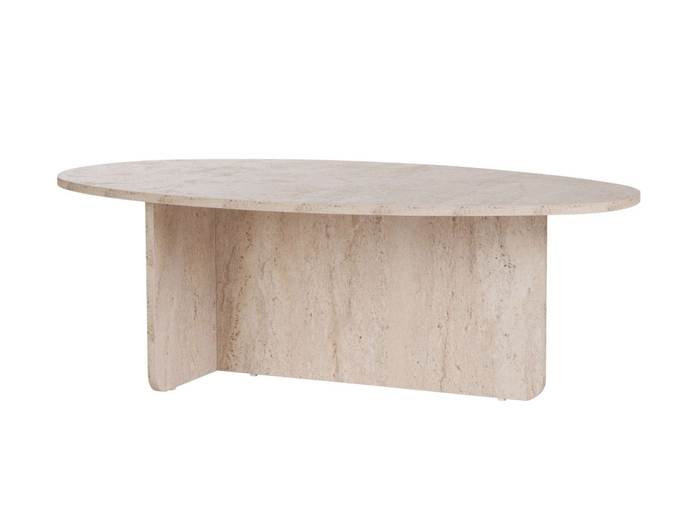 Table basse en bois "Orba" - 120 x 65 x 40 cm - Travertin