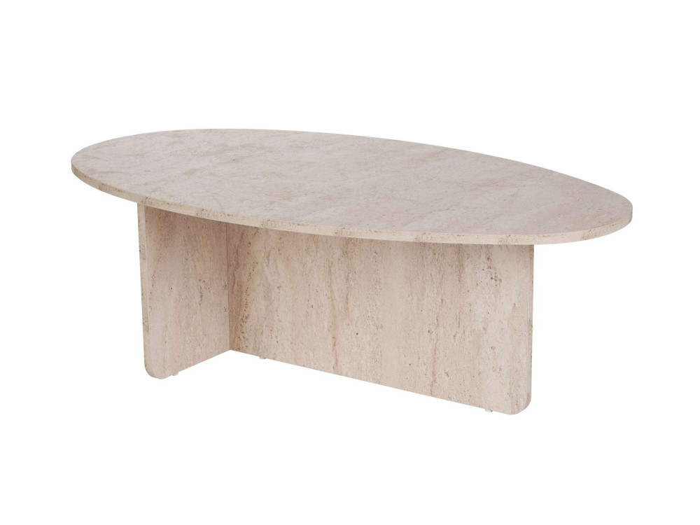 Table basse en bois "Orba" - 120 x 65 x 40 cm - Travertin