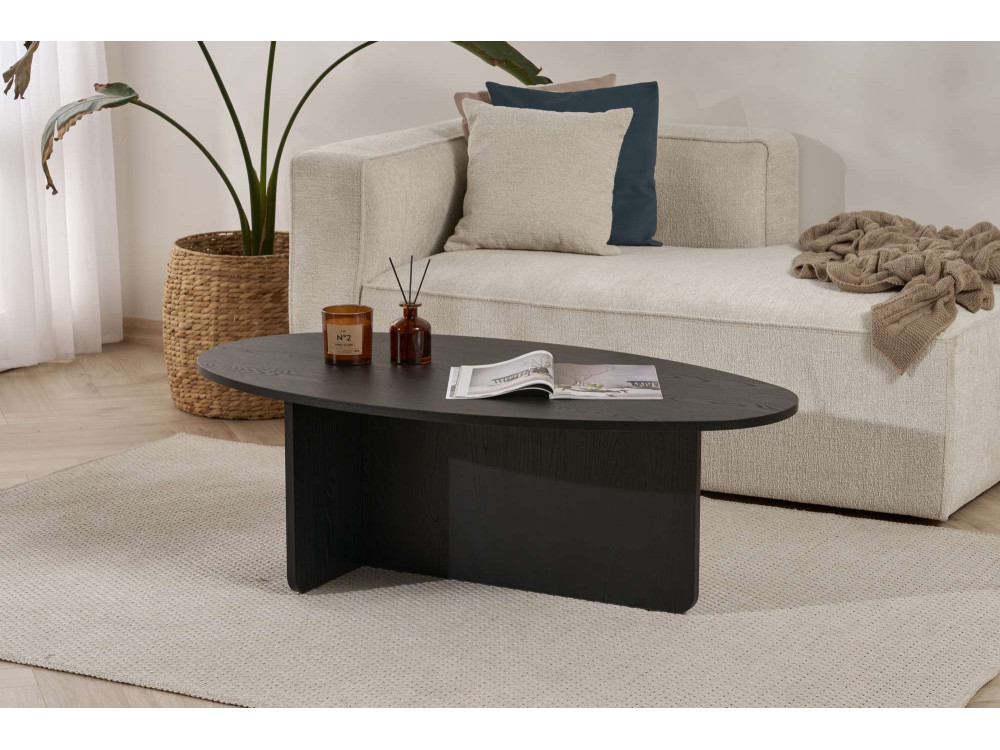 Table basse en bois "Orba" - 120 x 65 x 40 cm - Bois Noir
