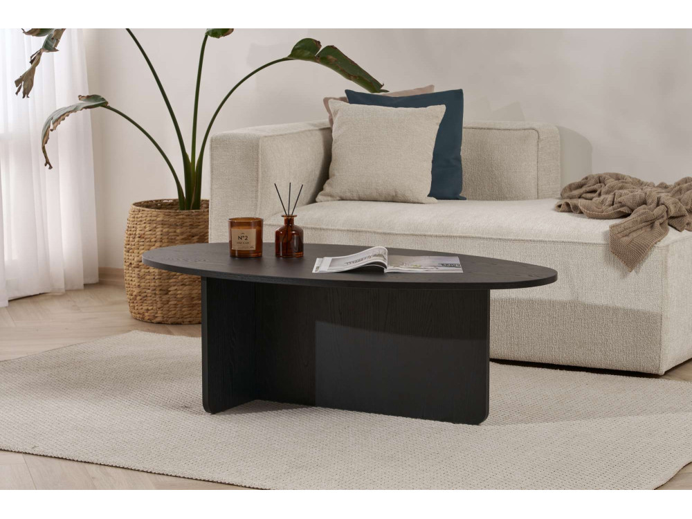 Table basse en bois "Orba" - 120 x 65 x 40 cm - Bois Noir