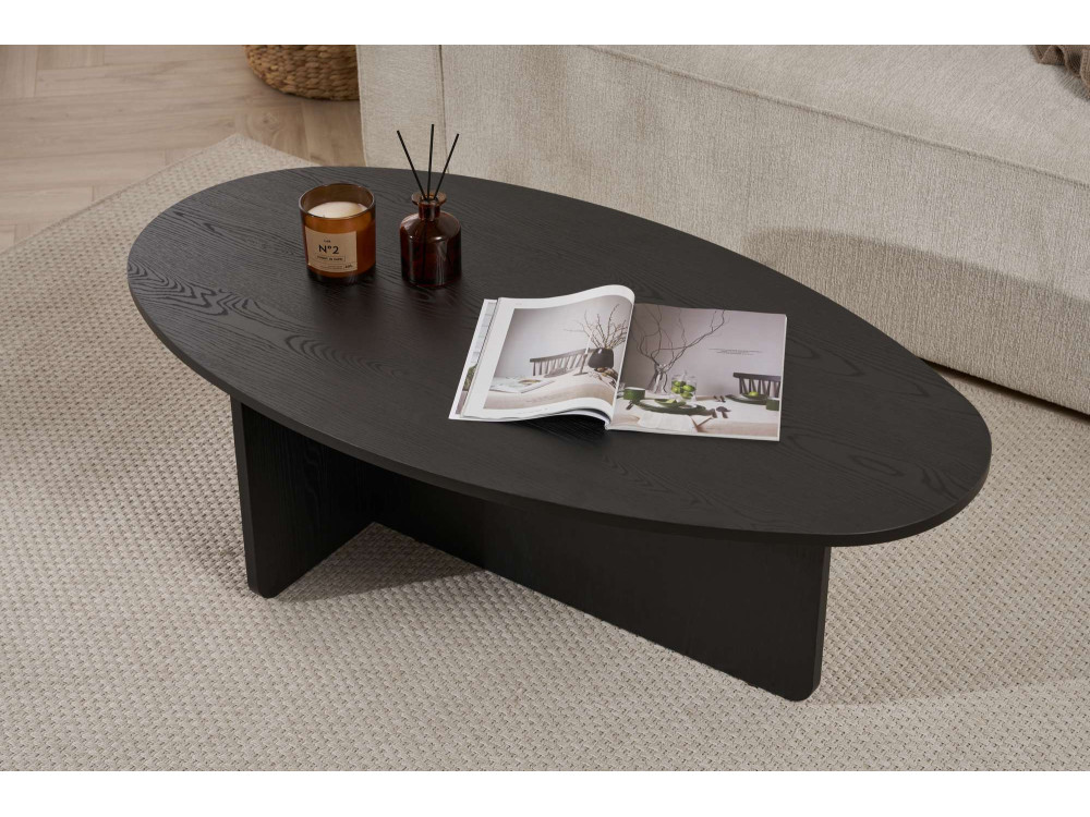 Table basse en bois "Orba" - 120 x 65 x 40 cm - Bois Noir