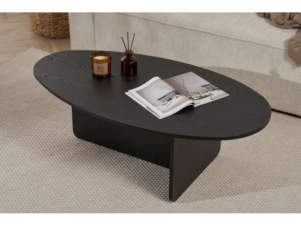 Table basse en bois "Orba" - 120 x 65 x 40 cm - Bois Noir