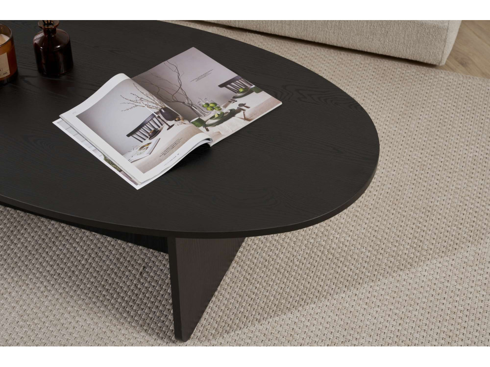 Table basse en bois "Orba" - 120 x 65 x 40 cm - Bois Noir