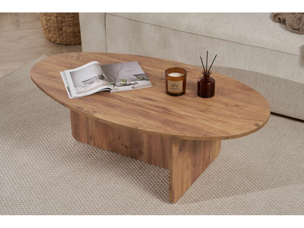 Table basse en bois "Orba" - 120 x 65 x 40 cm - Pin atlantique