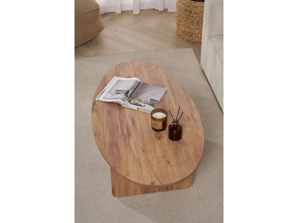 Table basse en bois "Orba" - 120 x 65 x 40 cm - Pin atlantique