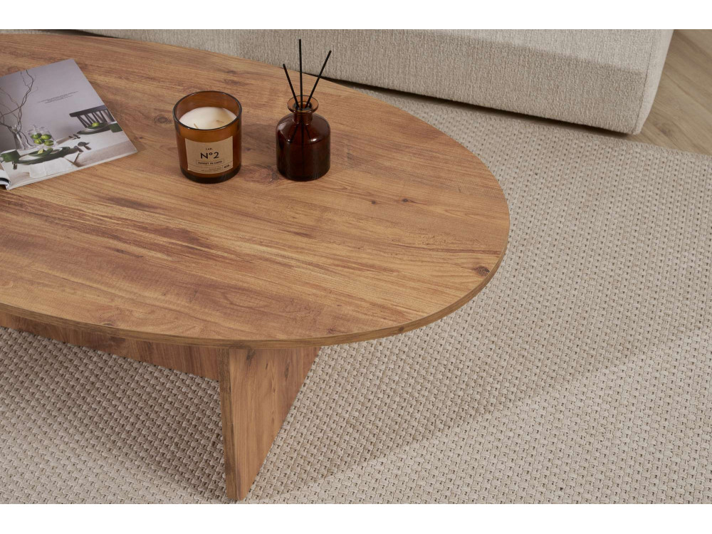 Table basse en bois "Orba" - 120 x 65 x 40 cm - Pin atlantique