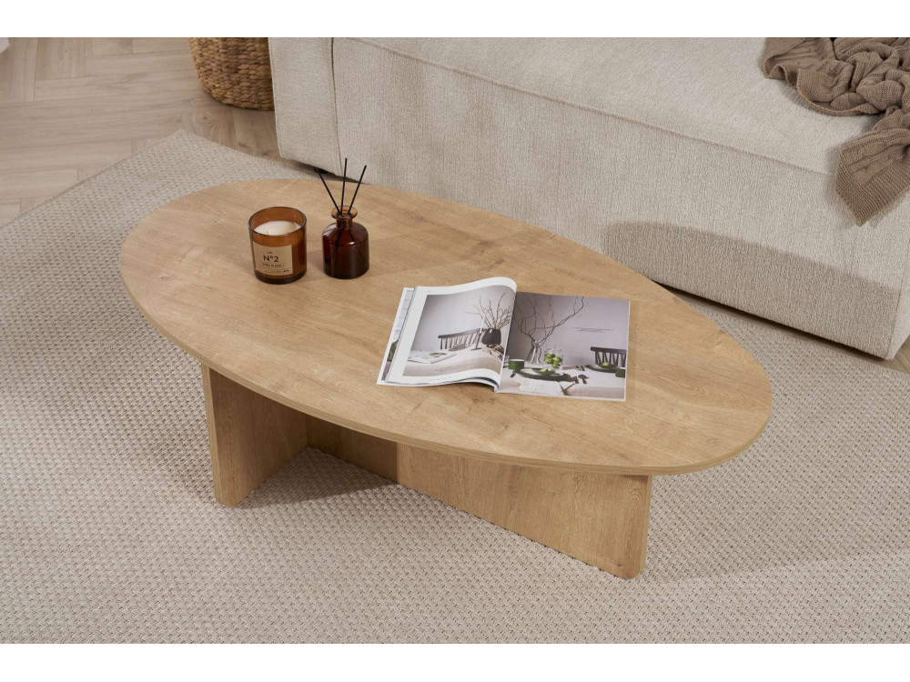 Table basse en bois "Orba" - 120 x 65 x 40 cm - Chêne