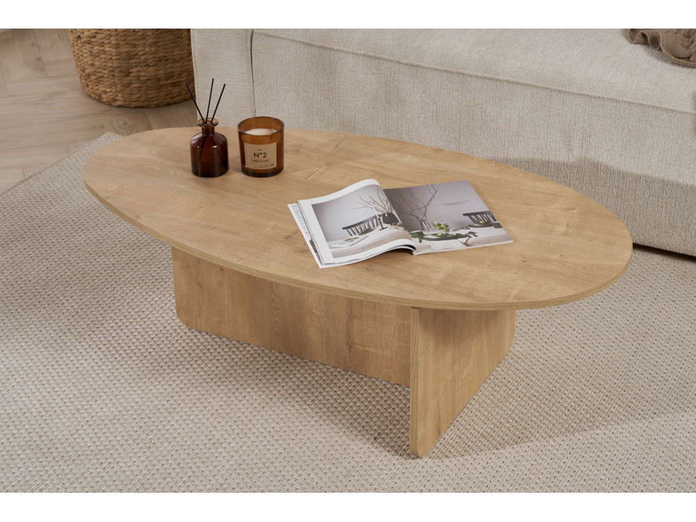 Table basse en bois "Orba" - 120 x 65 x 40 cm - Chêne