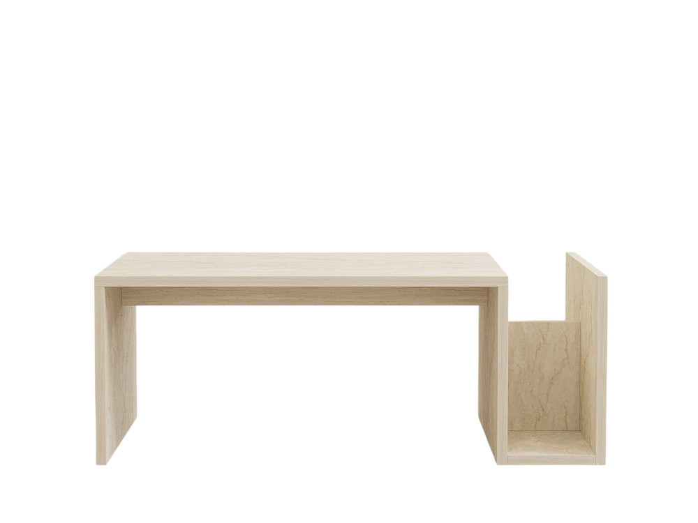 Table basse en bois "Memo" - 86 x 50 x 32 cm - Travertin