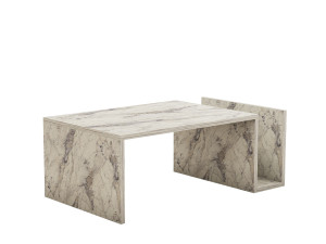 Table basse en bois "Memo" - 86 x 50 x 32 cm - Marbre Freesia