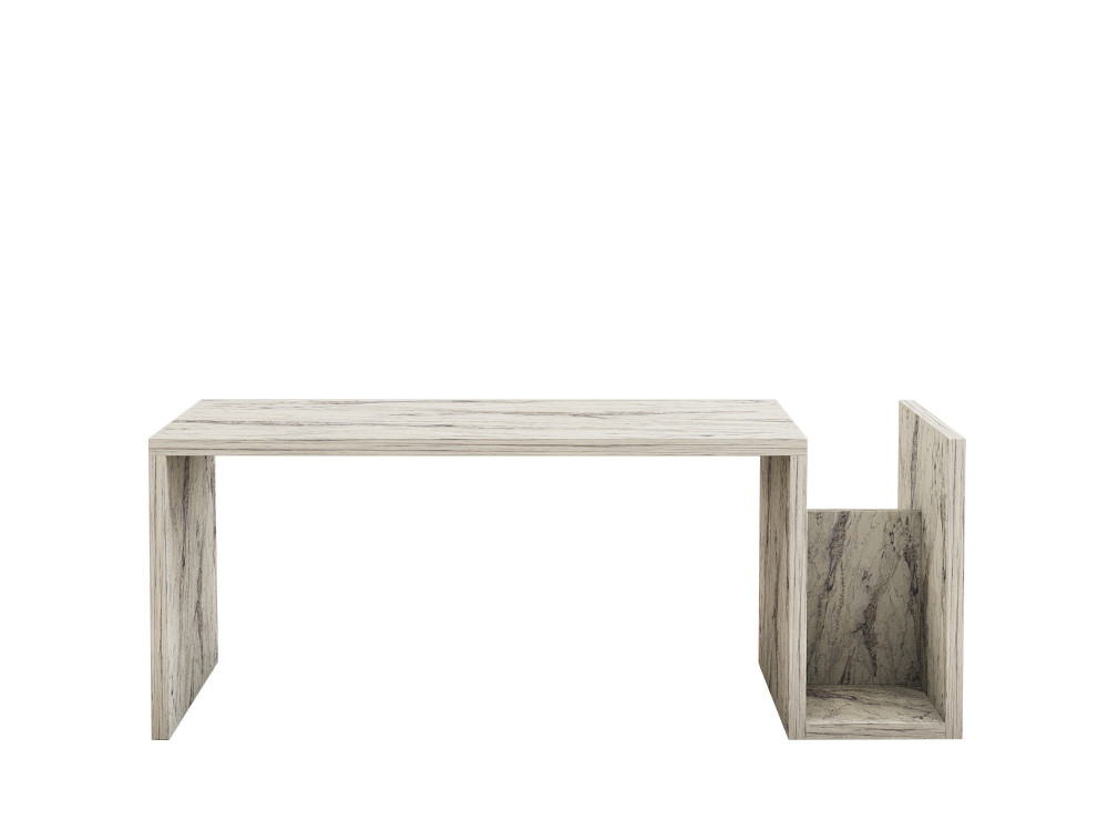 Table basse en bois "Memo" - 86 x 50 x 32 cm - Marbre Freesia