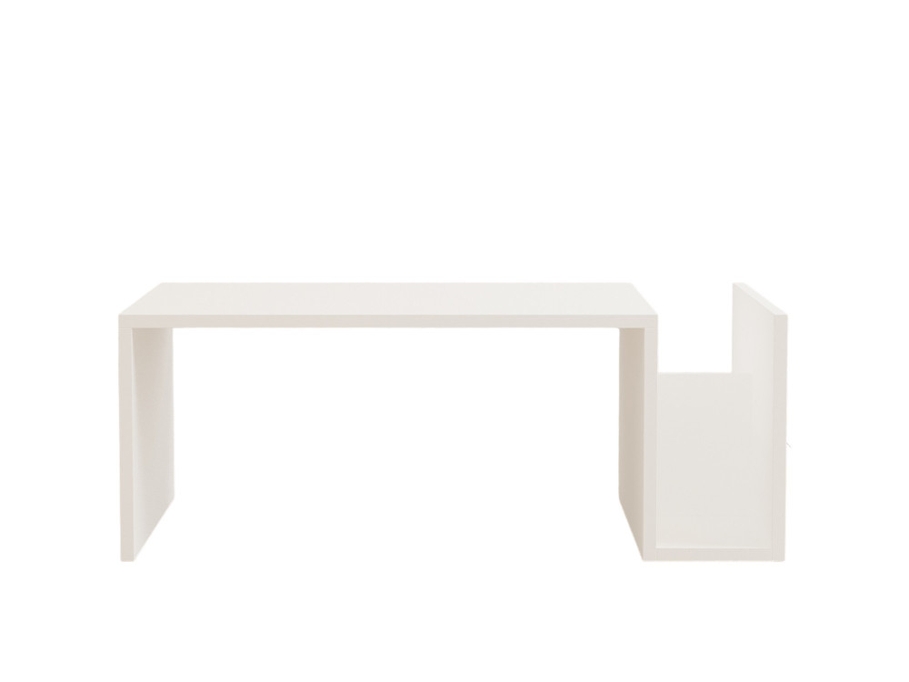 Table basse en bois "Memo" - 86 x 50 x 32 cm - Blanc