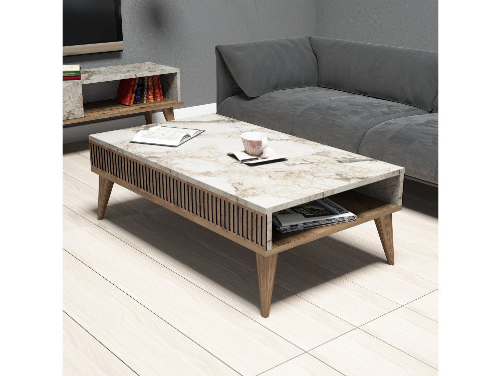 Table basse en bois "Milan" - 105 x 60 x 34 cm - NoyerBlanc