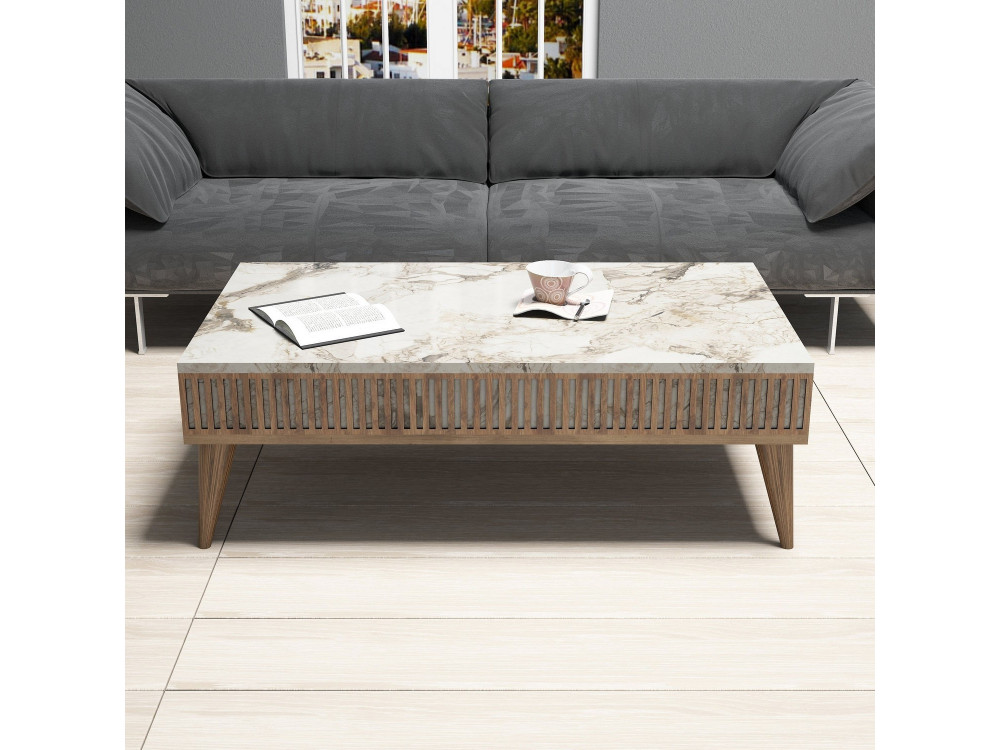 Table basse en bois "Milan" - 105 x 60 x 34 cm - NoyerBlanc
