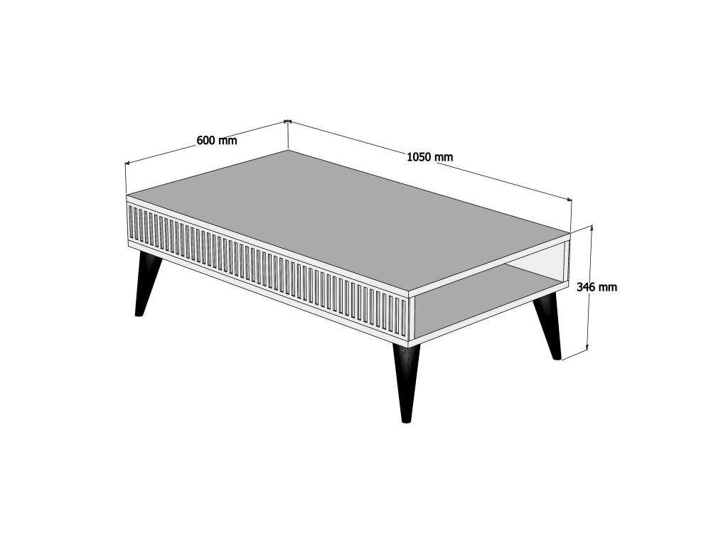 Table basse en bois "Milan" - 105 x 60 x 34 cm - NoyerBlanc