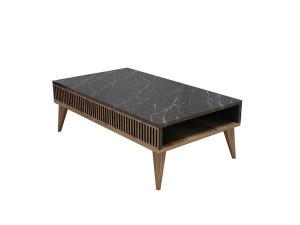 Table basse en bois "Milan" - 105 x 60 x 34 cm - Noyer, Noir