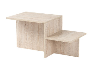 Table basse en bois "Harmony" - 80 x 40 x 40 cm - Travertin
