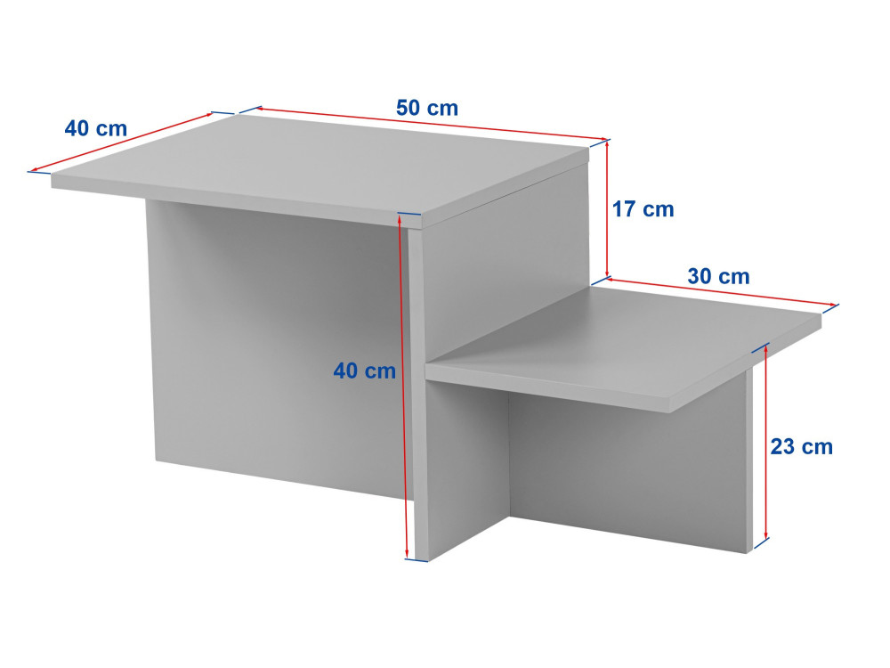 Table basse en bois "Harmony" - 80 x 40 x 40 cm - Travertin