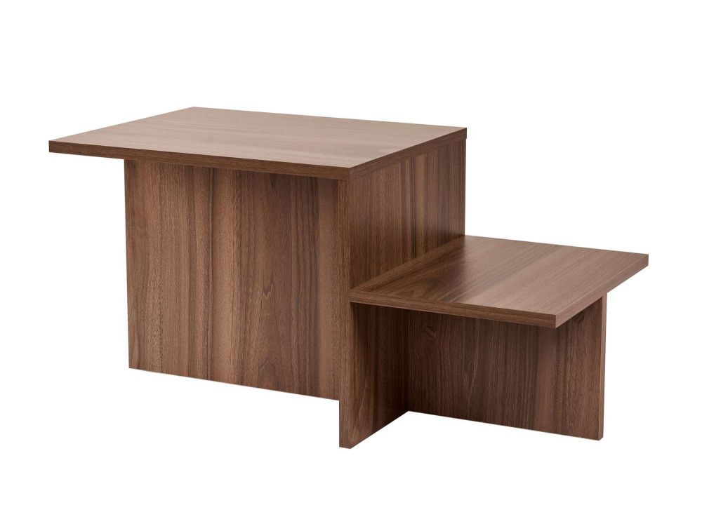 Table basse en bois "Harmony" - 80 x 40 x 40 cm - Noyer