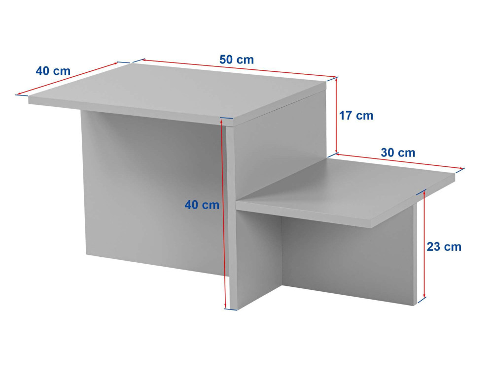Table basse en bois "Harmony" - 80 x 40 x 40 cm - Noyer