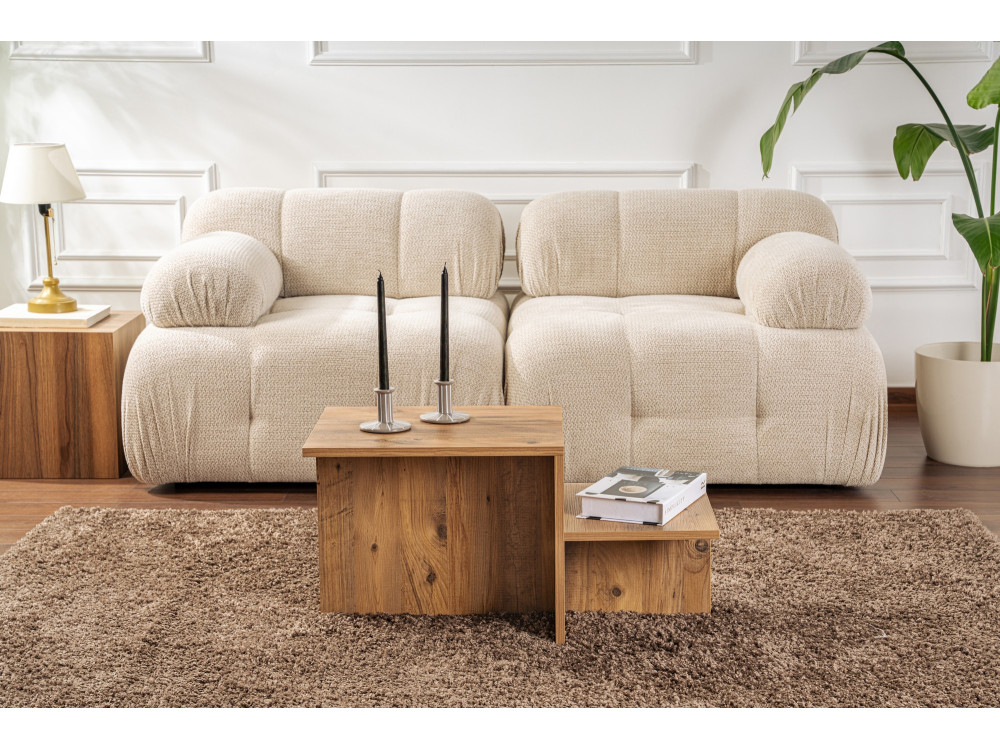 Table basse en bois "Harmony" 80 x 40 x 40 cm - Pin atlantique