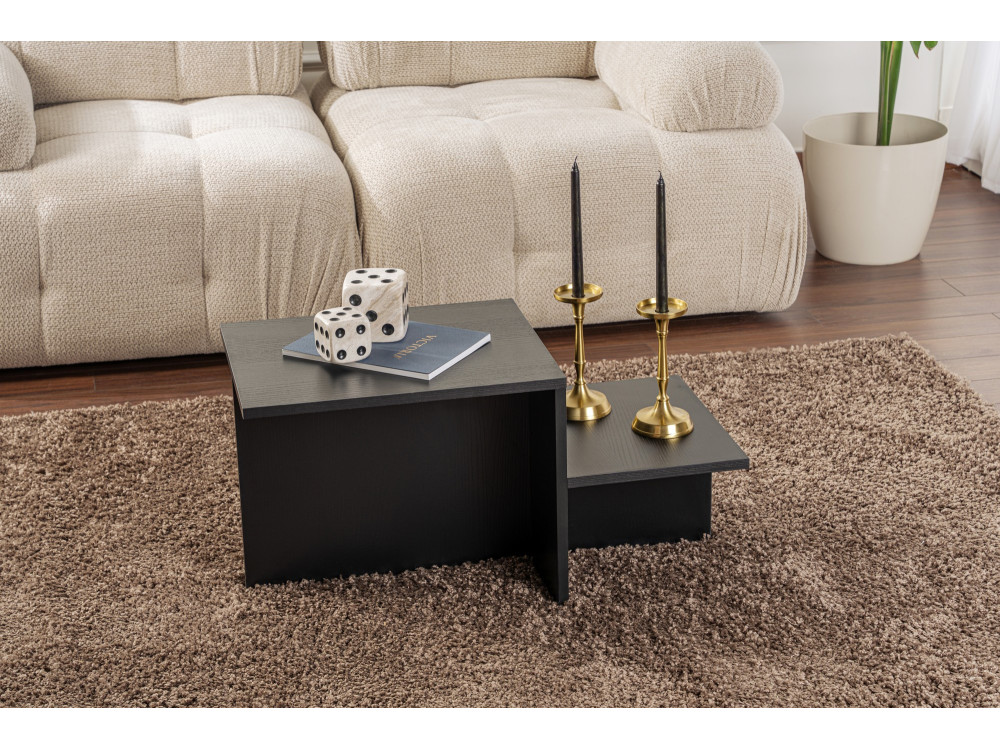 Table basse en bois "Harmony" 80 x 40 x 40 cm - Bois Noir