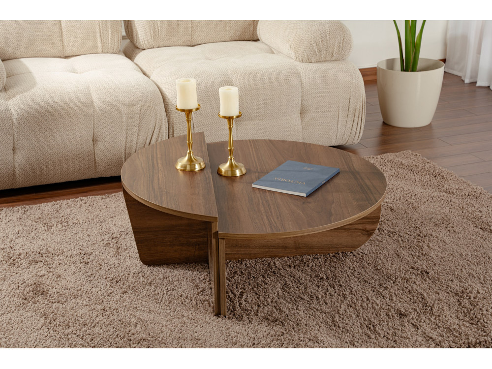 Table basse en bois "Orion" - 90 x 60 x 30 cm - Noyer