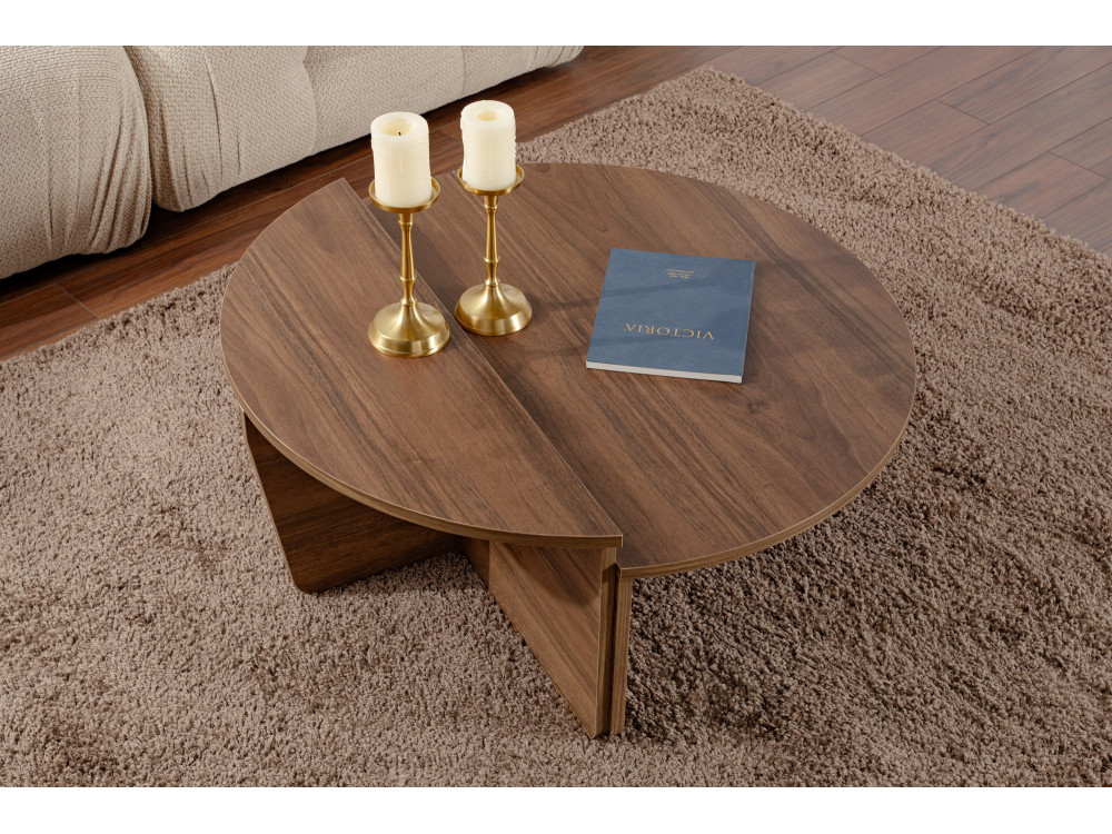 Table basse en bois "Orion" - 90 x 60 x 30 cm - Noyer