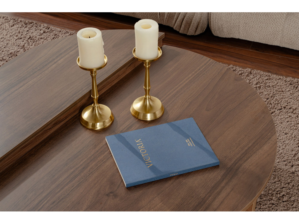 Table basse en bois "Orion" - 90 x 60 x 30 cm - Noyer