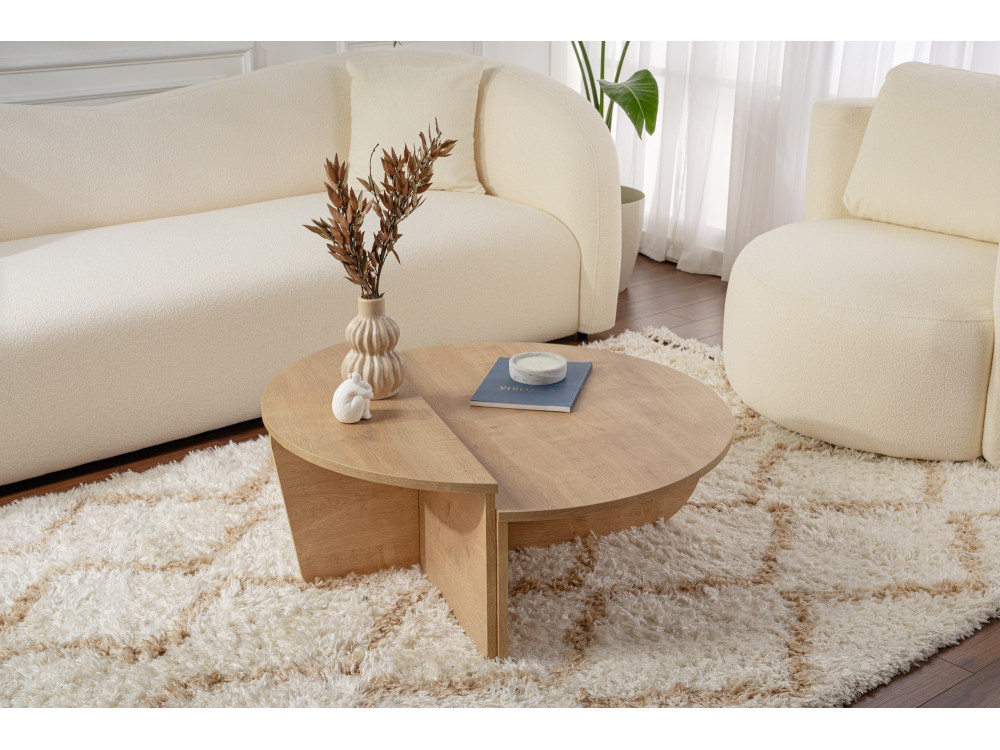 Table basse en bois "Orion" - 90 x 60 x 30 cm - Chêne miel
