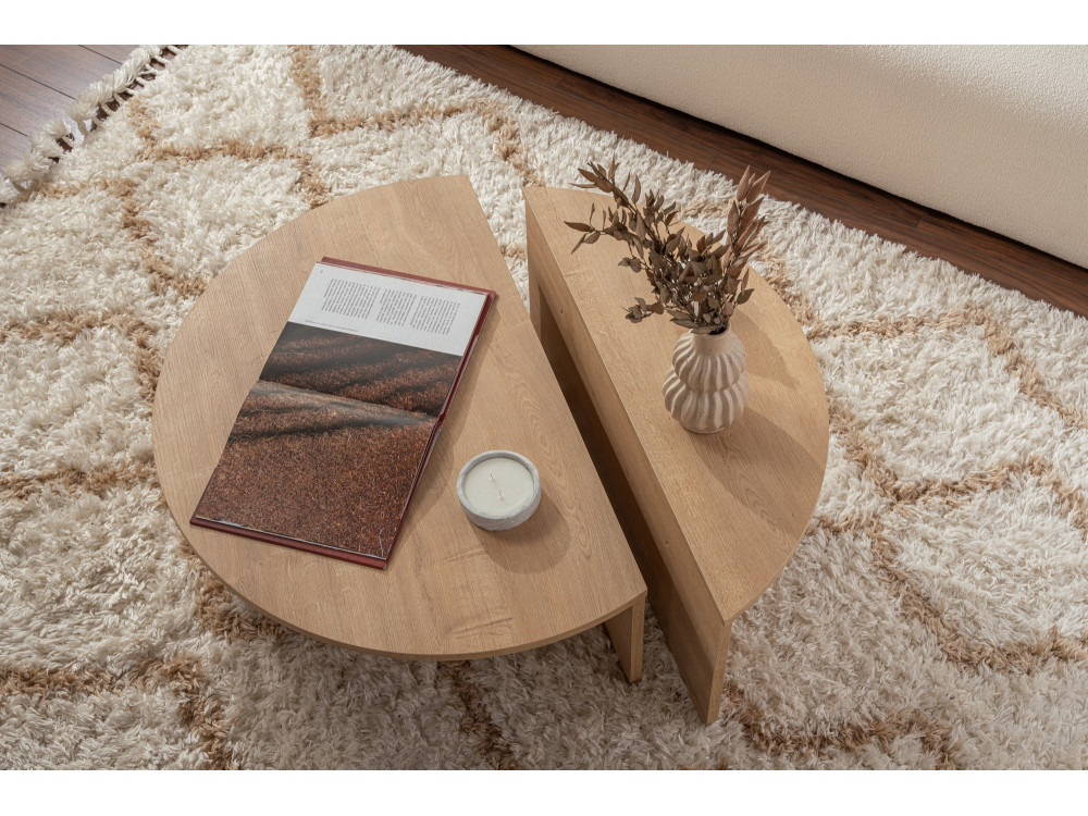 Table basse en bois "Orion" - 90 x 60 x 30 cm - Chêne miel