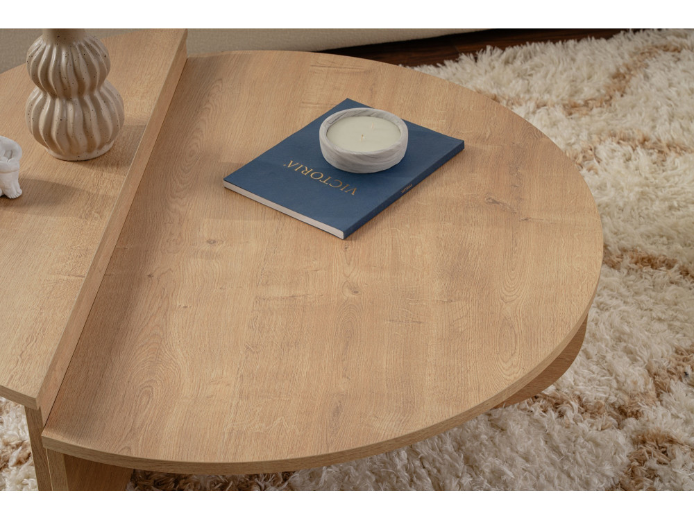 Table basse en bois "Orion" - 90 x 60 x 30 cm - Chêne miel