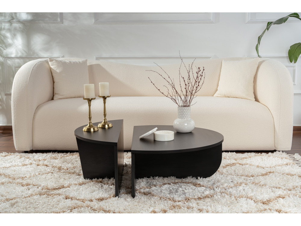 Table basse en bois "Orion" - 90 x 60 x 30 cm - Bois Noir