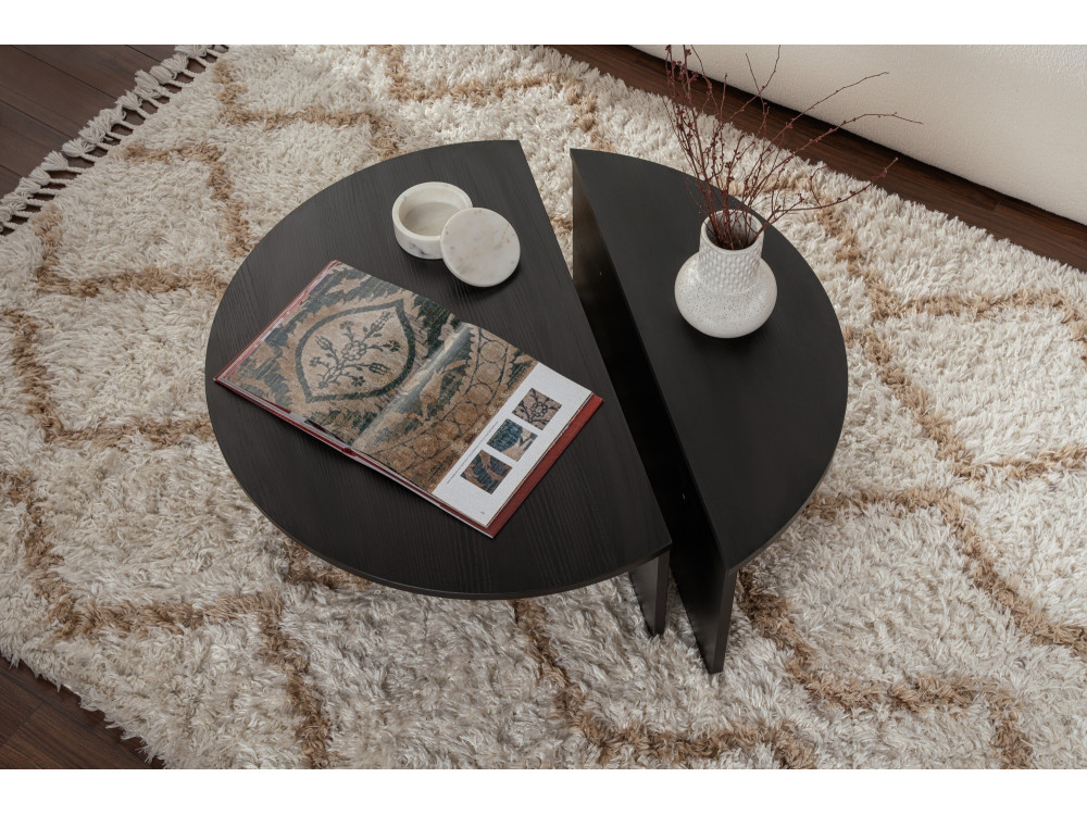 Table basse en bois "Orion" - 90 x 60 x 30 cm - Bois Noir