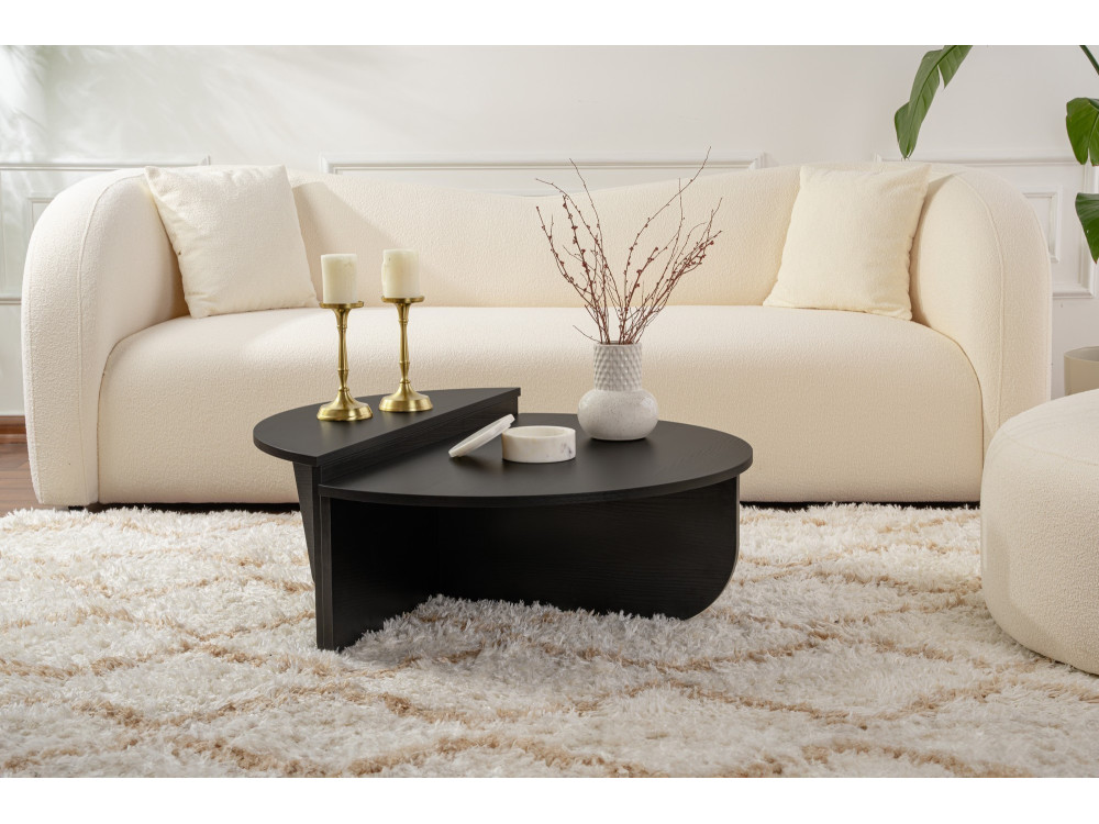 Table basse en bois "Orion" - 90 x 60 x 30 cm - Bois Noir