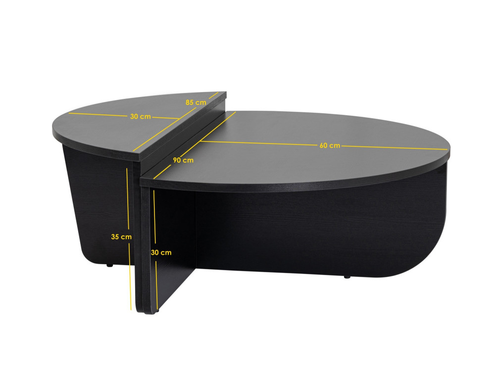 Table basse en bois "Orion" - 90 x 60 x 30 cm - BoisNoir