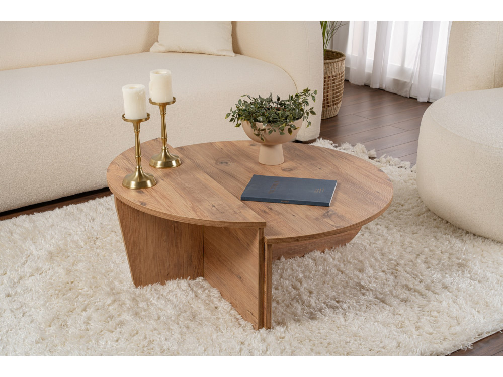 Table basse en bois "Orion" - 90 x 60 x 30 cm - Pin atlantique