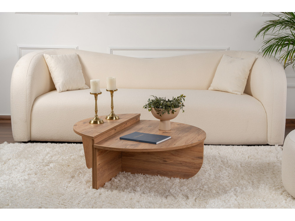 Table basse en bois "Orion" - 90 x 60 x 30 cm - Pin atlantique