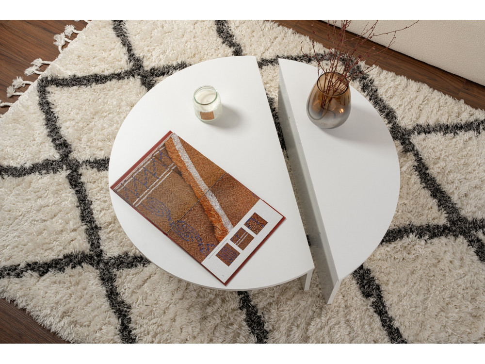 Table basse en bois "Orion" - 90 x 60 x 30 cm - Blanc