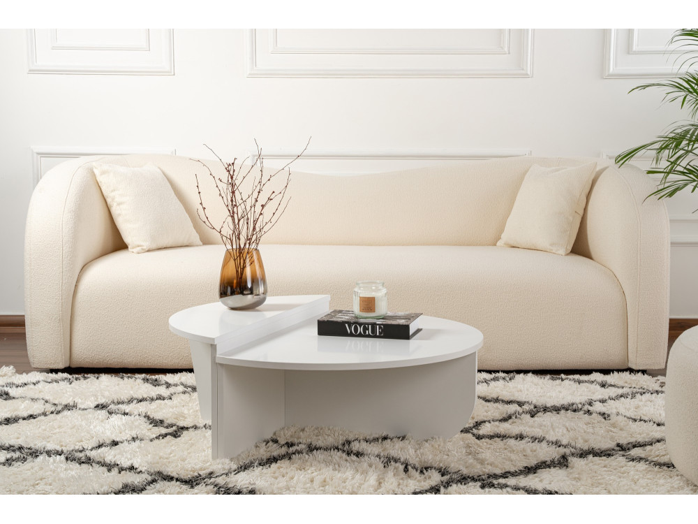 Table basse en bois "Orion" - 90 x 60 x 30 cm - Blanc