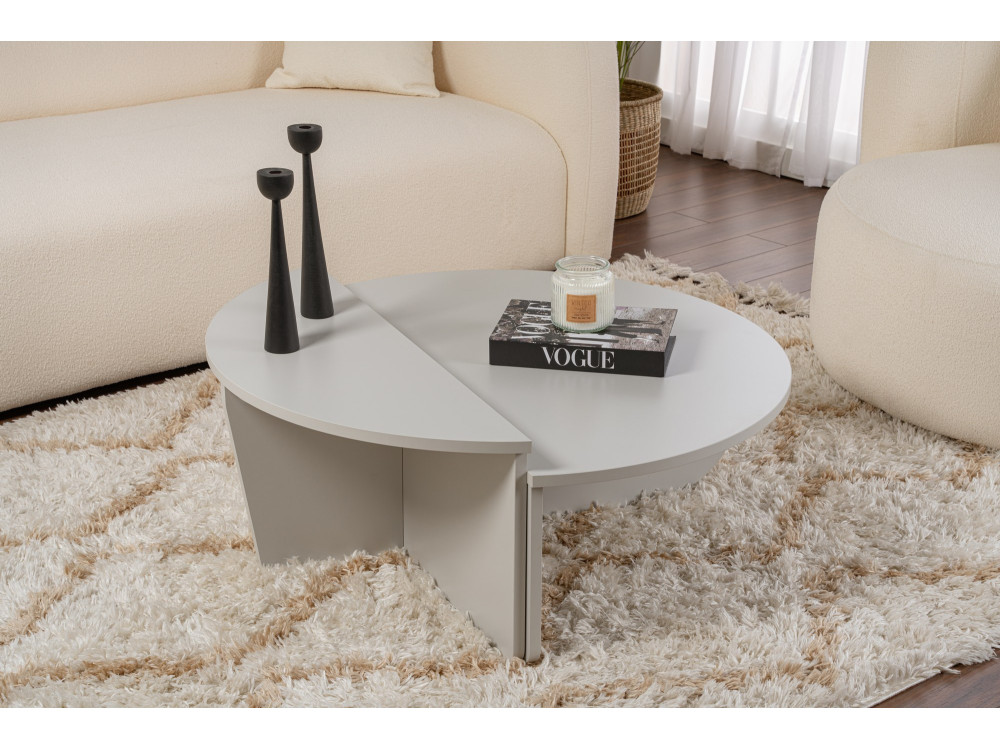 Table basse en bois "Orion" 90 x 60 x 30 cm - Gris