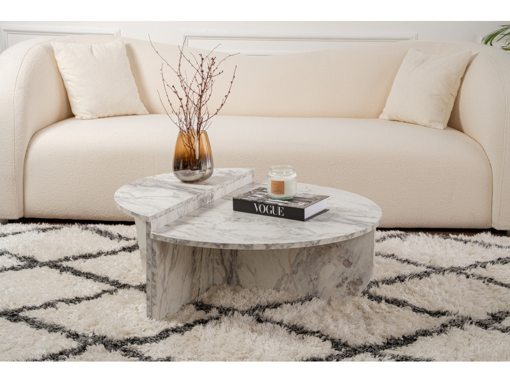Table basse en bois "Orion" 90 x 60 x 30 cm - Marbre de Freesia