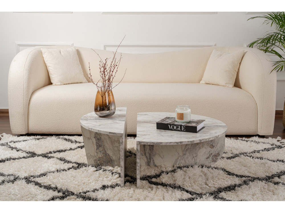 Table basse en bois "Orion" 90 x 60 x 30 cm - Marbre de Freesia