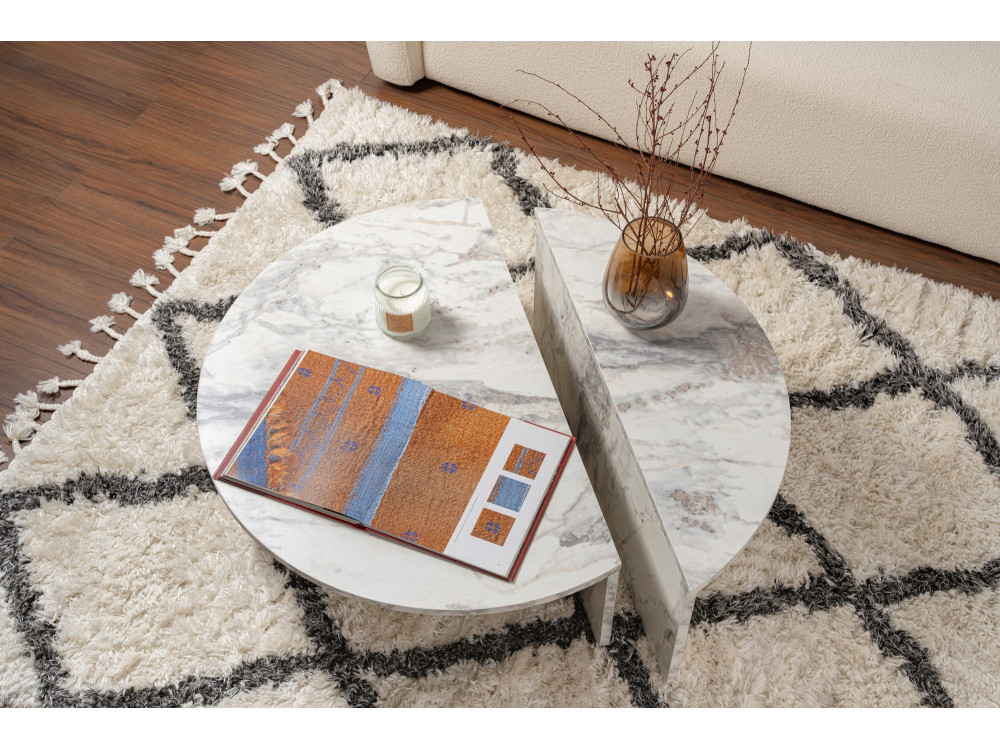 Table basse en bois "Orion" 90 x 60 x 30 cm - Marbre de Freesia