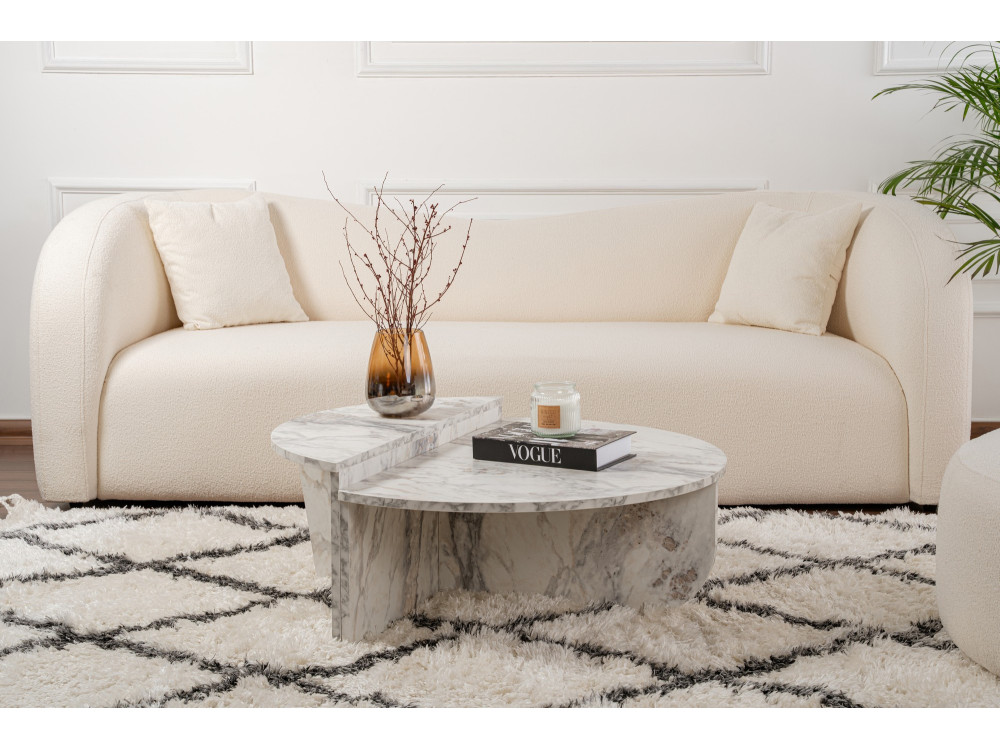 Table basse en bois "Orion" 90 x 60 x 30 cm - Marbre de Freesia