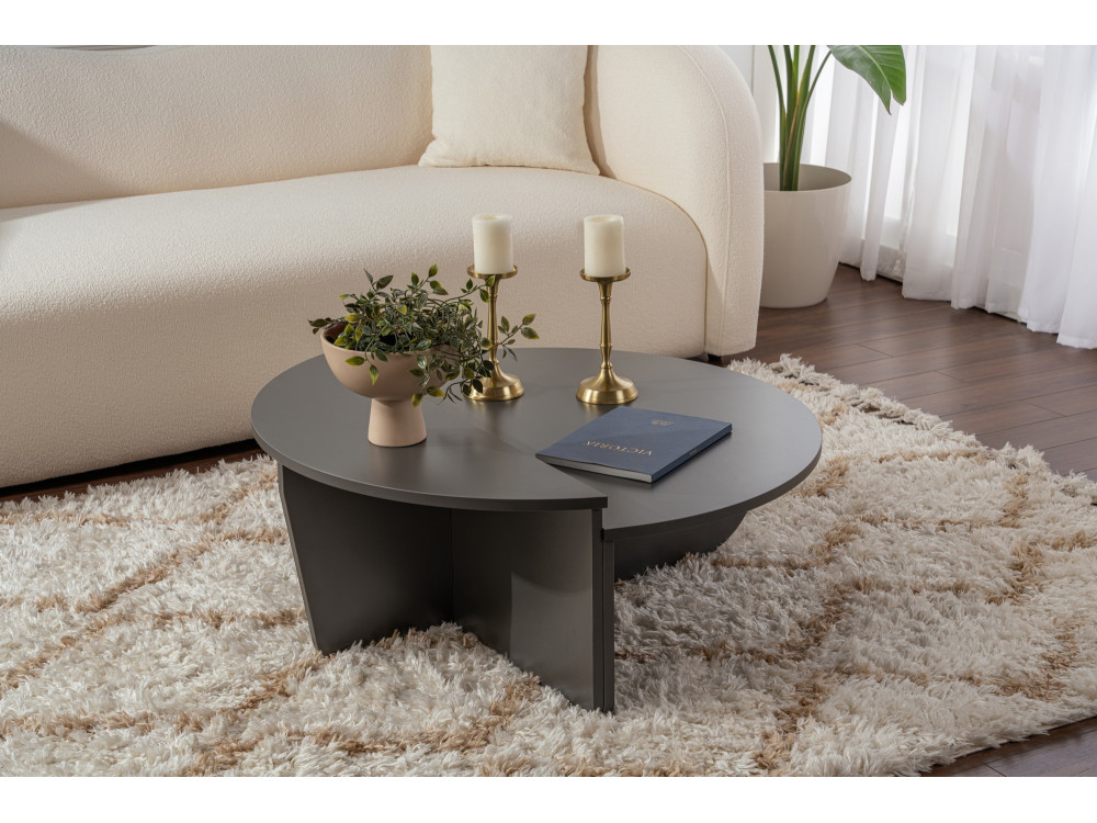 Table basse en bois "Orion" 90 x 60 x 30 cm - Anthracite