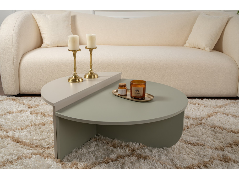 Table basse en bois "Orion" 90 x 60 x 30 cm - Vert cendré