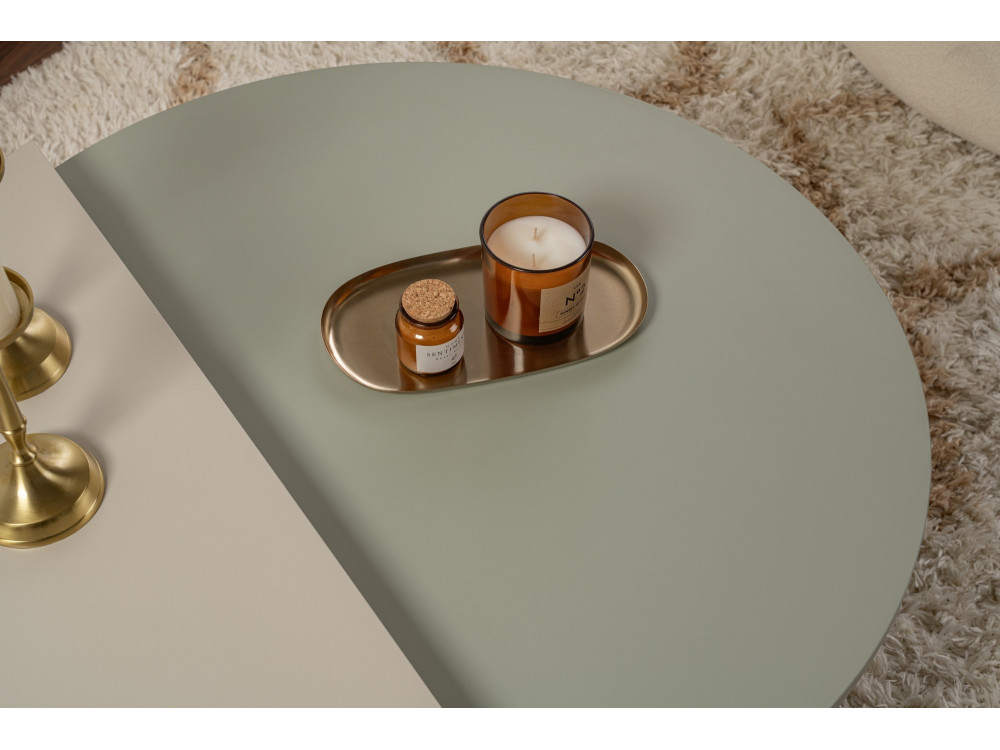Table basse en bois "Orion" 90 x 60 x 30 cm - Vert cendré