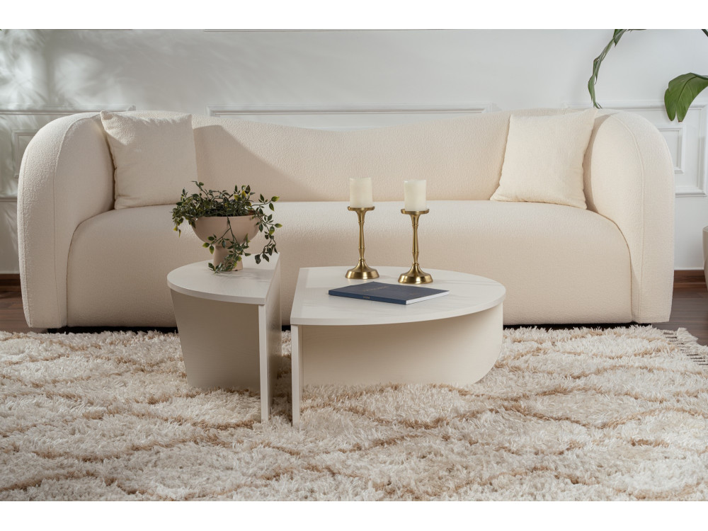 Table basse en bois "Orion" 90 x 60 x 30 cm - Blanc de bois